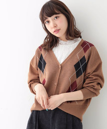 earth music&ecology | ・アーガイルニットカーディガン(カーディガン/ボレロ)