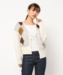 earth music&ecology | ・アーガイルニットカーディガン(カーディガン/ボレロ)