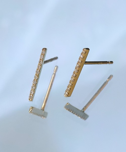 JUPITER(ジュピター)の「【K10】ダイヤモンドバーピアス/金属アレルギー対応/ニッケルフリー<動画あり>(ピアス(両耳用)・レディース・ゴールド・FREE)」の14枚目の写真