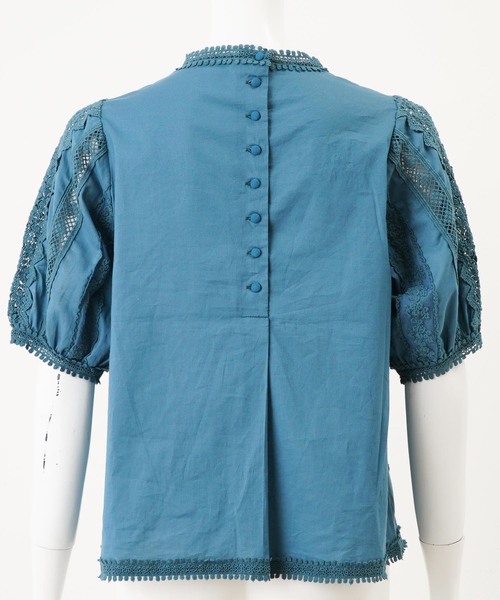 one after another NICE CLAUP（ワンアフターアナザーナイスクラップ）の「【近藤千尋さんコラボ】レース切り替えブラウス（シャツ/ブラウス・レディース・ホワイト/ブラック/グリーン・FREE）」の6枚目の写真