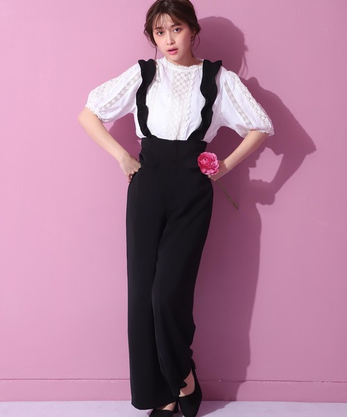 one after another NICE CLAUP（ワンアフターアナザーナイスクラップ）の「【近藤千尋さんコラボ】レース切り替えブラウス（シャツ/ブラウス・レディース・ホワイト/ブラック/グリーン・FREE）」の13枚目の写真