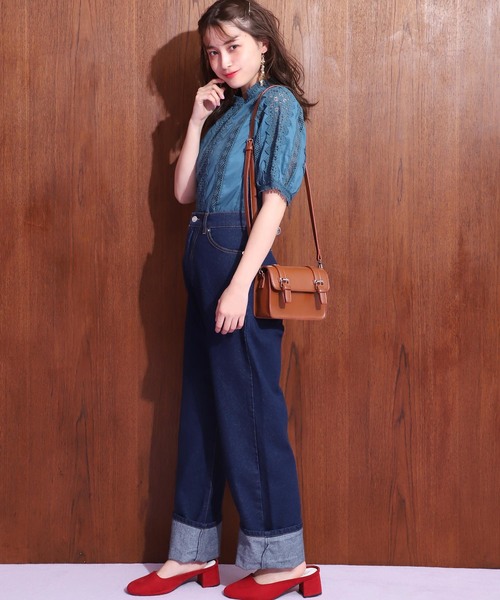 one after another NICE CLAUP（ワンアフターアナザーナイスクラップ）の「【近藤千尋さんコラボ】レース切り替えブラウス（シャツ/ブラウス・レディース・ホワイト/ブラック/グリーン・FREE）」の15枚目の写真