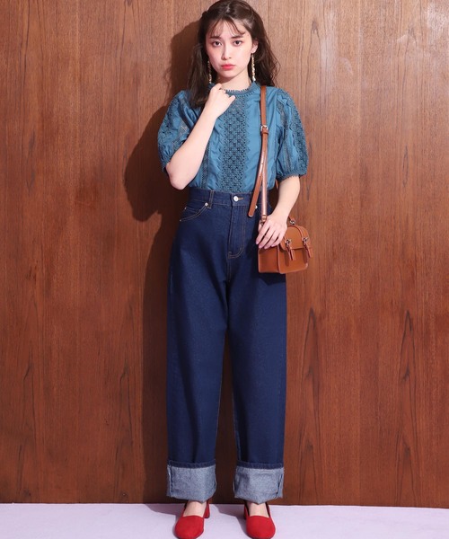 one after another NICE CLAUP（ワンアフターアナザーナイスクラップ）の「【近藤千尋さんコラボ】レース切り替えブラウス（シャツ/ブラウス・レディース・ホワイト/ブラック/グリーン・FREE）」の16枚目の写真