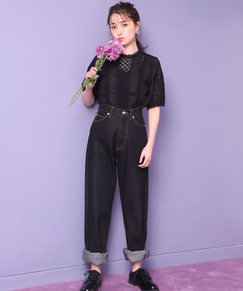 one after another NICE CLAUP（ワンアフターアナザーナイスクラップ）の「【近藤千尋さんコラボ】レース切り替えブラウス（シャツ/ブラウス・レディース・ホワイト/ブラック/グリーン・FREE）」の20枚目の写真