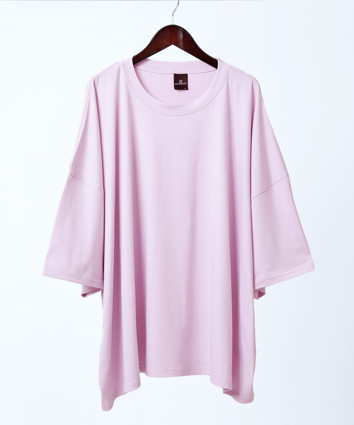 MONO-MART（モノマート）の「スーパーオーバーサイズビッグシルエットドロップショルダーカットソー(1/2 sleeve) Super BIG T（Tシャツ/カットソー・メンズ・ブラック/ネイビー/オフホワイト/ラベンダー/グレー系その他/ワイン・FREE）」の7枚目の写真