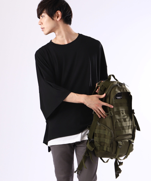 MONO-MART（モノマート）の「スーパーオーバーサイズビッグシルエットドロップショルダーカットソー(1/2 sleeve) Super BIG T（Tシャツ/カットソー・メンズ・ブラック/ネイビー/オフホワイト/ラベンダー/グレー系その他/ワイン・FREE）」の22枚目の写真