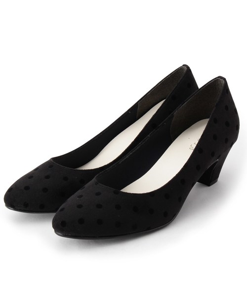 grove（グローブ）の「【5.5センチヒール】ふわっと包まれる、やわここちパンプス(日本製)（パンプス・レディース・ブラック/ベージュ/ダークパープル/ブラウン/グレー/レッド/イエロー/ブルー/グリーン/ブラック系1/ブラック系5・25.0cm/23.5cm/24.5cm/22.5cm/22.0cm/24.0cm/23.0cm）」の4枚目の写真