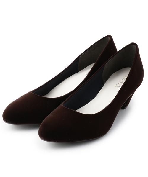 grove（グローブ）の「【5.5センチヒール】ふわっと包まれる、やわここちパンプス(日本製)（パンプス・レディース・ブラック/ベージュ/ダークパープル/ブラウン/グレー/レッド/イエロー/ブルー/グリーン/ブラック系1/ブラック系5・25.0cm/23.5cm/24.5cm/22.5cm/22.0cm/24.0cm/23.0cm）」の6枚目の写真