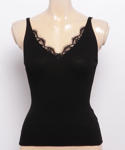 WEGO（ウィゴー）の「WEGO/レースVネックノースリーブニットキャミソール（キャミソール・レディース・ホワイト/ブラック/ブラウン・FREE）」の14枚目の写真