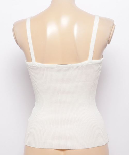 WEGO（ウィゴー）の「WEGO/レースVネックノースリーブニットキャミソール（キャミソール・レディース・ホワイト/ブラック/ブラウン・FREE）」の5枚目の写真