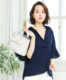 KOBE LETTUCE | ポーチ付き☆クリア素材スクエアハンドバッグ＊レディース/PVC/クリア/夏/バイカラー[B1186]神戸レタス(ハンドバッグ)