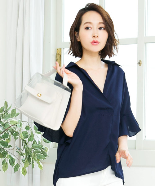 KOBE LETTUCE（コウベレタス）の「ポーチ付き☆クリア素材スクエアハンドバッグ（ハンドバッグ・レディース・オフホワイト/ブラウン/ブラック・FREE）」の2枚目の写真