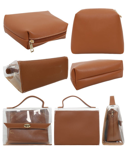 KOBE LETTUCE（コウベレタス）の「ポーチ付き☆クリア素材スクエアハンドバッグ（ハンドバッグ・レディース・オフホワイト/ブラウン/ブラック・FREE）」の6枚目の写真