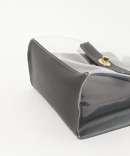 KOBE LETTUCE（コウベレタス）の「ポーチ付き☆クリア素材スクエアハンドバッグ（ハンドバッグ・レディース・オフホワイト/ブラウン/ブラック・FREE）」の9枚目の写真