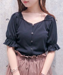 one after another NICE CLAUP | 前後2wayテレコトップス(Tシャツ/カットソー)