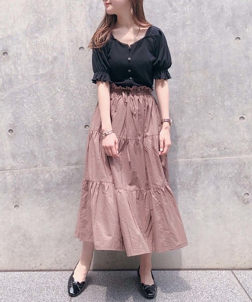 one after another NICE CLAUP(ワンアフターアナザーナイスクラップ)の「前後2wayテレコトップス(Tシャツ/カットソー・レディース・アイボリー/ブラック/ブルー/ピンク・FREE)」の12枚目の写真