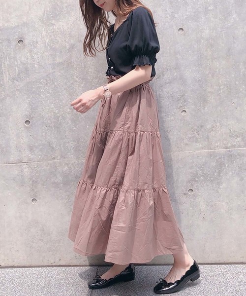 one after another NICE CLAUP(ワンアフターアナザーナイスクラップ)の「前後2wayテレコトップス(Tシャツ/カットソー・レディース・アイボリー/ブラック/ブルー/ピンク・FREE)」の14枚目の写真