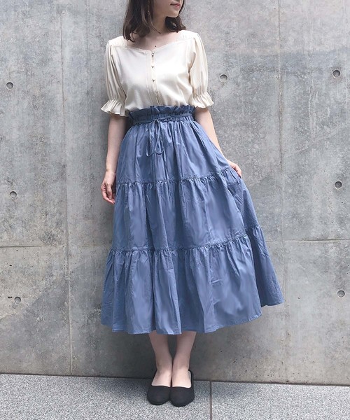 one after another NICE CLAUP(ワンアフターアナザーナイスクラップ)の「前後2wayテレコトップス(Tシャツ/カットソー・レディース・アイボリー/ブラック/ブルー/ピンク・FREE)」の17枚目の写真