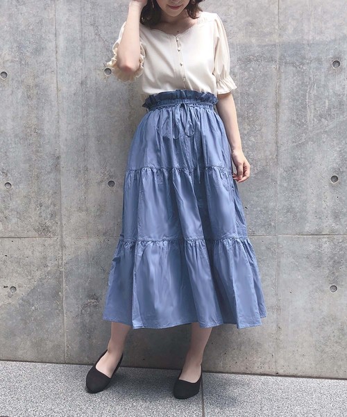 one after another NICE CLAUP(ワンアフターアナザーナイスクラップ)の「前後2wayテレコトップス(Tシャツ/カットソー・レディース・アイボリー/ブラック/ブルー/ピンク・FREE)」の18枚目の写真