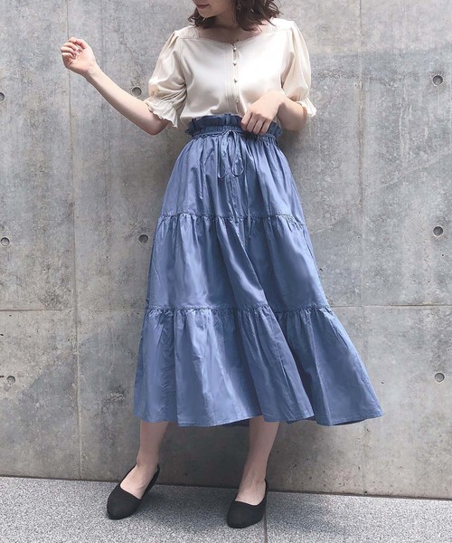 one after another NICE CLAUP(ワンアフターアナザーナイスクラップ)の「前後2wayテレコトップス(Tシャツ/カットソー・レディース・アイボリー/ブラック/ブルー/ピンク・FREE)」の19枚目の写真