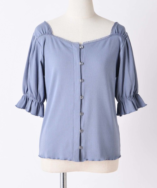 one after another NICE CLAUP(ワンアフターアナザーナイスクラップ)の「前後2wayテレコトップス(Tシャツ/カットソー・レディース・アイボリー/ブラック/ブルー/ピンク・FREE)」の20枚目の写真