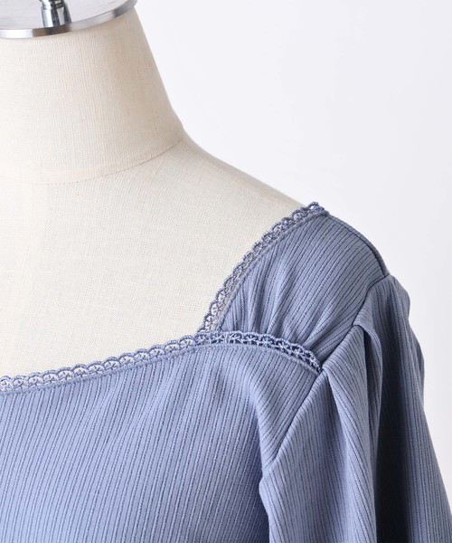 one after another NICE CLAUP(ワンアフターアナザーナイスクラップ)の「前後2wayテレコトップス(Tシャツ/カットソー・レディース・アイボリー/ブラック/ブルー/ピンク・FREE)」の22枚目の写真