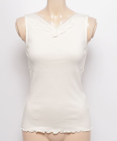 AMERICAN HOLIC（アメリカンホリック）の「・2WAYレースタンクトップ（タンクトップ・レディース・チャコールグレー/ブラック/アイボリー/マスタード・FREE）」の2枚目の写真