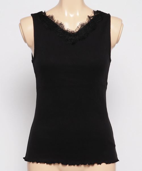 AMERICAN HOLIC（アメリカンホリック）の「・2WAYレースタンクトップ（タンクトップ・レディース・チャコールグレー/ブラック/アイボリー/マスタード・FREE）」の3枚目の写真