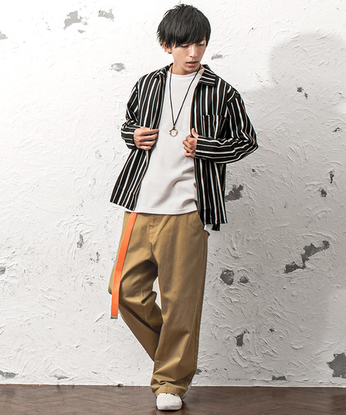 MinoriTY（マイノリティ）の「ワイドチノパンツ ガチャベル付（チノパンツ・メンズ・ブラック/ベージュ/ブラック系その他/ベージュ系その他・M/L）」の20枚目の写真