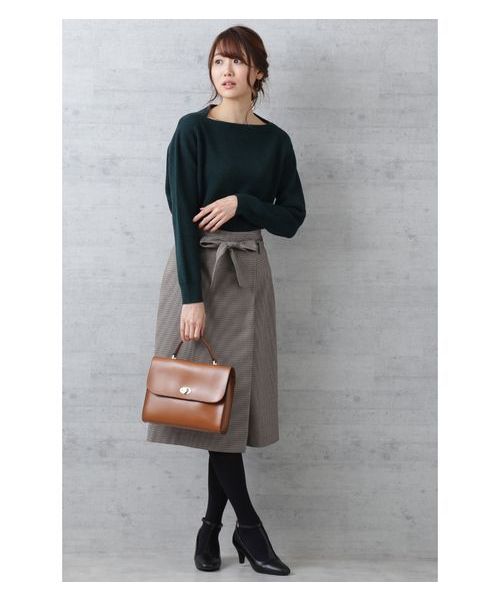 NATURAL BEAUTY BASIC（ナチュラルビューティーベーシック）の「ベルテッドストレートスカート（スカート・レディース・ベージュ系その他/カーキ・MEDIUM/X-SMALL/SMALL）」の3枚目の写真