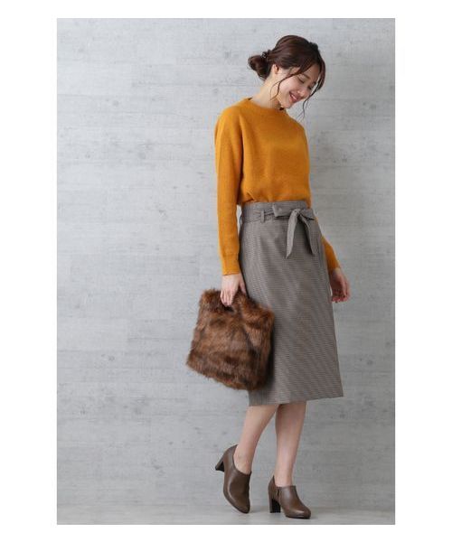 NATURAL BEAUTY BASIC（ナチュラルビューティーベーシック）の「ベルテッドストレートスカート（スカート・レディース・ベージュ系その他/カーキ・MEDIUM/X-SMALL/SMALL）」の5枚目の写真