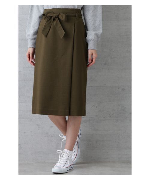 NATURAL BEAUTY BASIC（ナチュラルビューティーベーシック）の「ベルテッドストレートスカート（スカート・レディース・ベージュ系その他/カーキ・MEDIUM/X-SMALL/SMALL）」の22枚目の写真