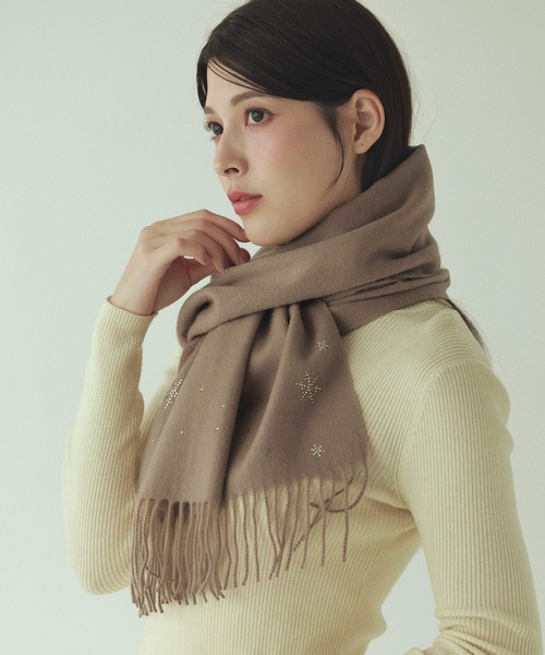 Filomo（フィローモ）の「ラインストーン付きカシミヤマフラー