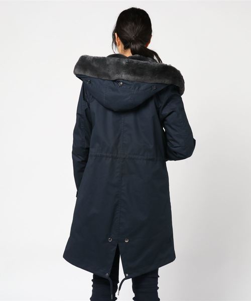 WOOLRICH(ウールリッチ)の「WOOLRICH: 【LITERARY REX PARKER】(ダウンジャケット/コート・レディース・ネイビー/カーキ・S/XS)」の4枚目の写真