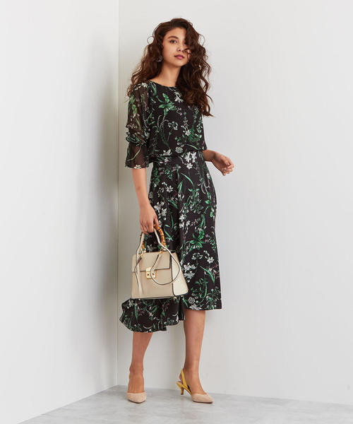 EMMEL REFINES（エメルリファインズ）の「【EMMEL REFINES】〔ハンドウォッシャブル〕FC HW ボタニカルプリントブラウス（シャツ/ブラウス・レディース・ブラック/オフホワイト・FREE）」の6枚目の写真