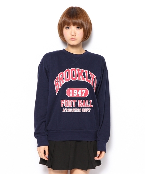 WEGO（ウィゴー）の「WEGO/BROOKLYNスウェット（スウェット・レディース・ホワイト/杢グレー/ネイビー/レッド・FREE）」の5枚目の写真