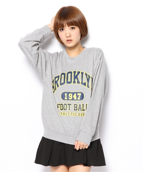 WEGO（ウィゴー）の「WEGO/BROOKLYNスウェット（スウェット・レディース・ホワイト/杢グレー/ネイビー/レッド・FREE）」の14枚目の写真