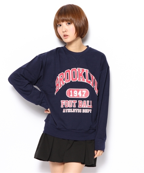 WEGO（ウィゴー）の「WEGO/BROOKLYNスウェット（スウェット・レディース・ホワイト/杢グレー/ネイビー/レッド・FREE）」の15枚目の写真