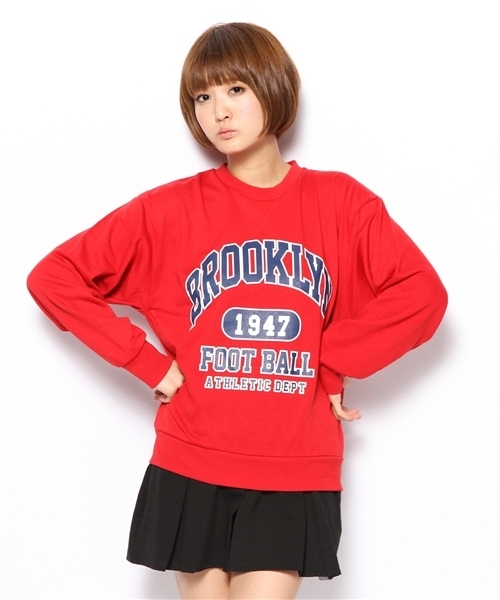 WEGO（ウィゴー）の「WEGO/BROOKLYNスウェット（スウェット・レディース・ホワイト/杢グレー/ネイビー/レッド・FREE）」の16枚目の写真