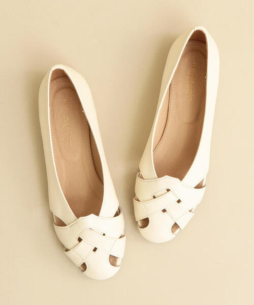 BEAUTY&YOUTH UNITED ARROWS（ビューティーアンドユースユナイテッドアローズ）の「BY∴ レザークロスフラットパンプス о（パンプス・レディース・マスタード/オフホワイト/ブラック・37h/36h/36/37/35h）」の13枚目の写真