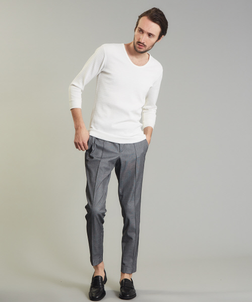 5351 POUR LES HOMMES(ゴーサンゴーイチプールオム)の「【セットアップ対応】サーフニット スリム テーパードパンツ(その他パンツ・メンズ・ライトグレー/ブラック・44/46/48/50)」の6枚目の写真