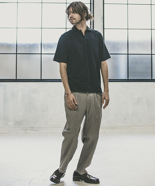 CAMBIO（カンビオ）の「mp6822-TRタックテーパードパンツ（その他パンツ・メンズ・ブラック/ベージュ/ネイビー/グレー・S/M/L）」の12枚目の写真