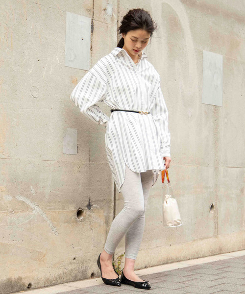 WEGO（ウィゴー）の「WEGO/レイヤードプレーンレギンス10分丈（レギンス/スパッツ・レディース・ライトグレー/ブラック・FREE）」の15枚目の写真