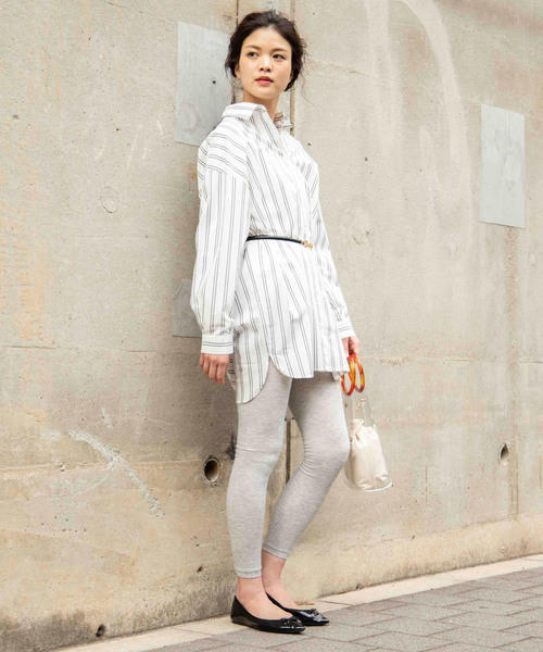 WEGO（ウィゴー）の「WEGO/レイヤードプレーンレギンス10分丈（レギンス/スパッツ・レディース・ライトグレー/ブラック・FREE）」の16枚目の写真