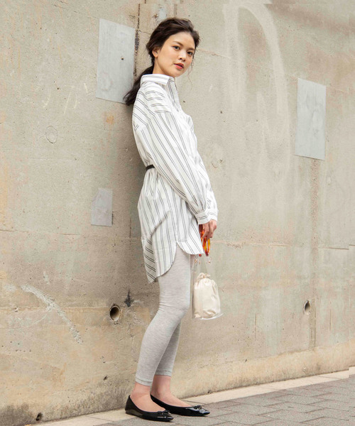 WEGO（ウィゴー）の「WEGO/レイヤードプレーンレギンス10分丈（レギンス/スパッツ・レディース・ライトグレー/ブラック・FREE）」の17枚目の写真