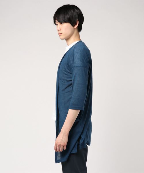 ARCADE（アーケード）の「麻混 5分袖 ビッグシルエット ロングカーディガン Dal Fellow（カーディガン/ボレロ・メンズ・ホワイト/ブラック/ベージュ/ネイビー/カーキ/オレンジ/杢グレー/グリーン/カーキブラウン/モカ/ブルーグレー/ピンク/チャコールグレー・M/L）」の21枚目の写真