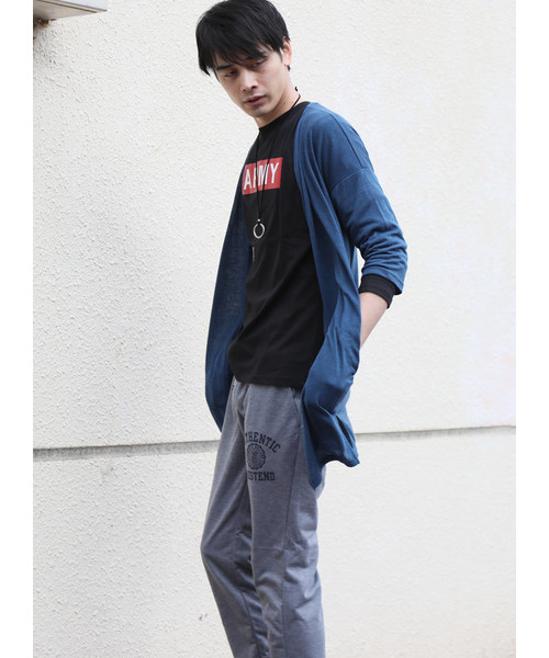 ARCADE（アーケード）の「麻混 5分袖 ビッグシルエット ロングカーディガン Dal Fellow（カーディガン/ボレロ・メンズ・ホワイト/ブラック/ベージュ/ネイビー/カーキ/オレンジ/杢グレー/グリーン/カーキブラウン/モカ/ブルーグレー/ピンク/チャコールグレー・M/L）」の22枚目の写真