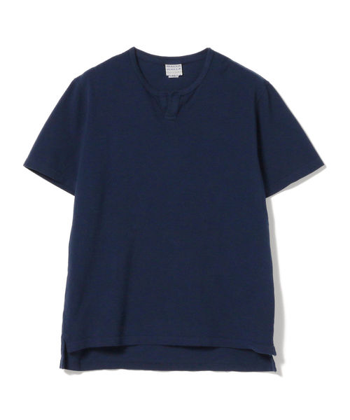 WALLA WALLA SPORT(ワラワラスポーツ)の「WALLA WALLA SPORT / スプリットネック ピケTシャツ <MEN>(Tシャツ/カットソー・メンズ・ホワイト/ネイビー・LARGE/MEDIUM)」の10枚目の写真