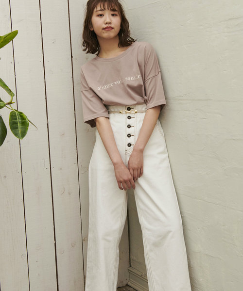 OLIVE des OLIVE（オリーブデオリーブ）の「アソートTシャツPart2（Tシャツ/カットソー・レディース・オフホワイト/ブラウン/ラベンダー/スミクロ/ダークベージュ/ピンク/ダークブラウン・FREE）」の10枚目の写真