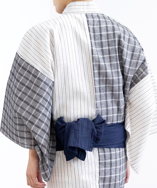 KYOETSU（キョウエツ）の「メンズしわ兵児帯（和装小物・メンズ・ブラック/ネイビー/グレー/レッド/ブルー/グリーン・フリー）」の4枚目の写真